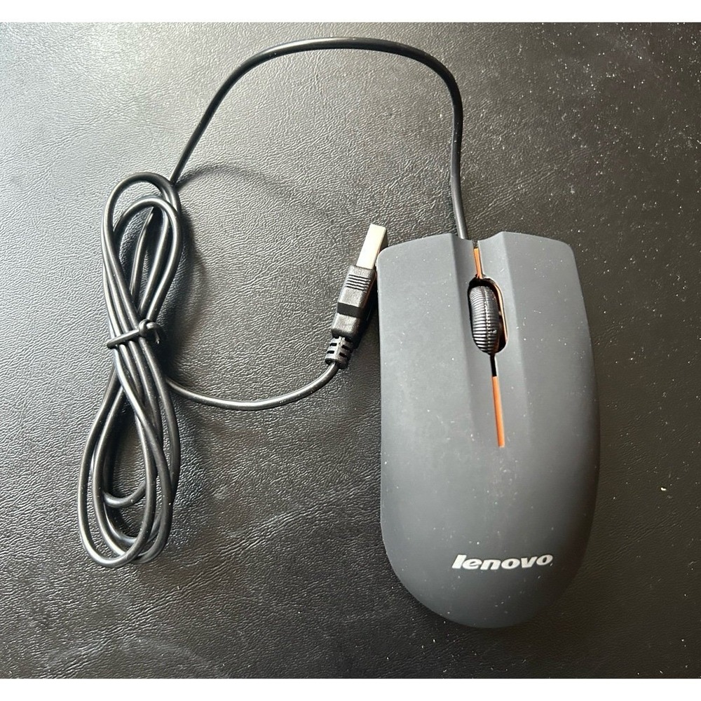 Lenovo USB Optical Mouse M30 Wired Black Orange Witchy Gaming Accessory Minimal
